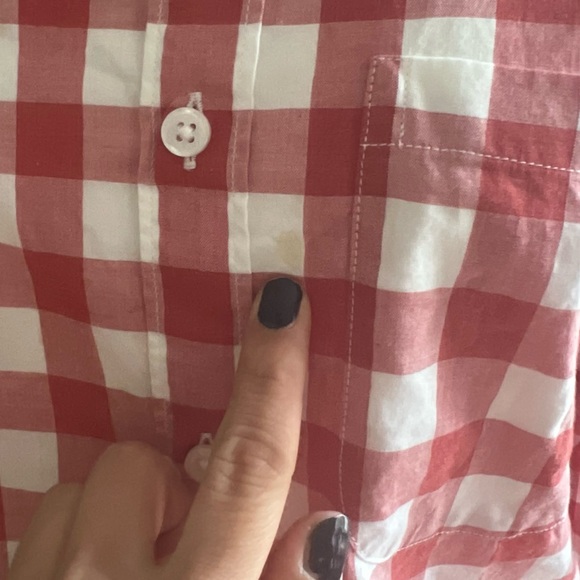 J Crew men’s red and white checkered button down shirt - Picture 2 of 5